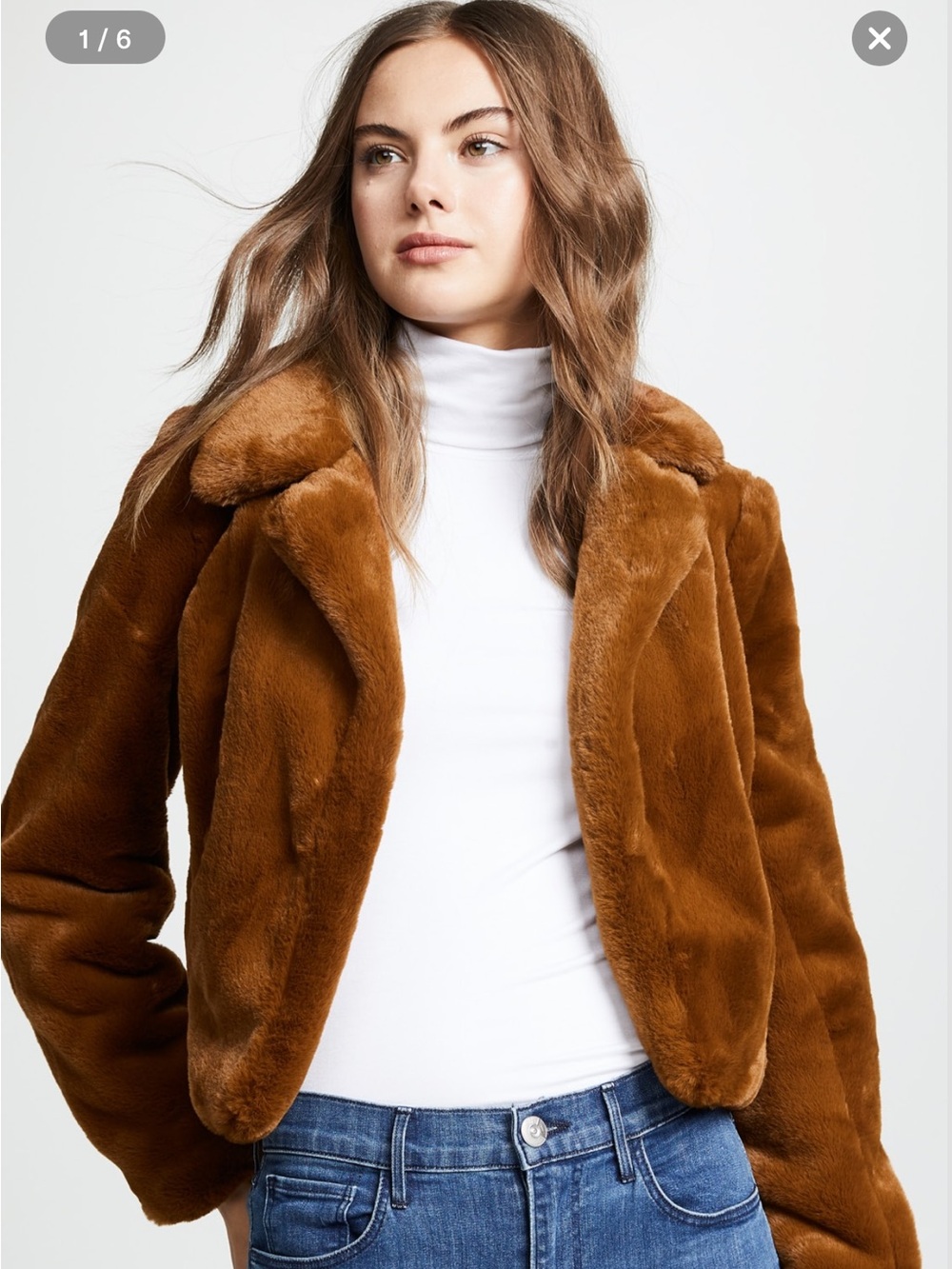Crop faux fur jacket